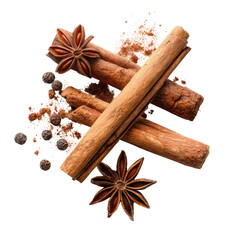 Cinnamon sticks with star anise & peppercorns, spice mix