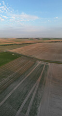 Bergnicourt, Rethel, Ardennes, Grand-Est, France, August, 28th, 2025,A breathtaking aerial view showcasing the vastness of agricultural fields with diverse textures and rich colors