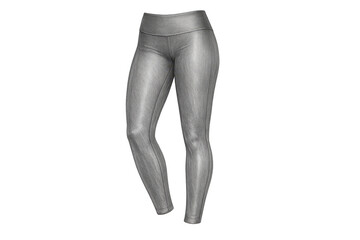Gray leggings isolated, stylish on transparent background, fashion wear.