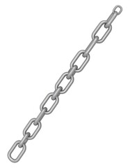 Obraz premium A long metal chain on a white background