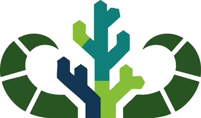 Stylized Geometric Nature Icon Logo Design Abstract