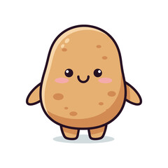 Adorable Cartoon Potato Character Illustration