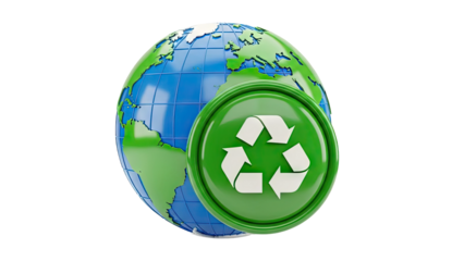 Earth with Recycling Symbol