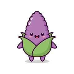 Cute Cartoon Purple Vegetable Character Illustration