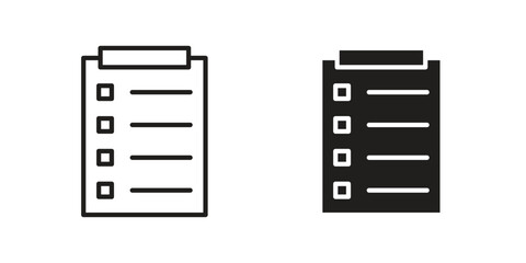 List icons on white background - editable stroke vector illustration for web and mobile