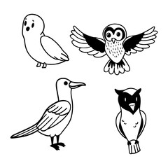 Fototapeta premium set of cartoon birds