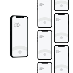 Realistic smartphone mockup. perspective mobile phone mockup with blank screen, Vector illustration