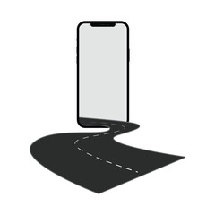 Realistic smartphone mockup. perspective mobile phone mockup with blank screen, Vector illustration