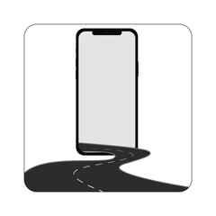 Realistic smartphone mockup. perspective mobile phone mockup with blank screen, Vector illustration