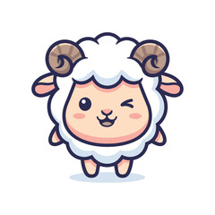 Adorable Cartoon Sheep Character Illustration