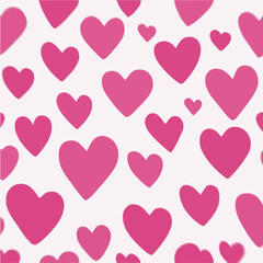 Romantic Pink Hearts Seamless Pattern