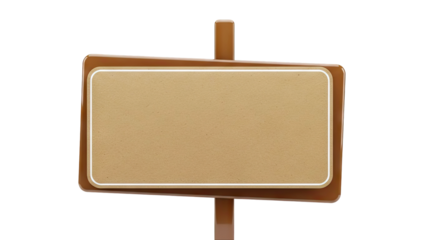 Blank Brown Rectangular Sign Mockup