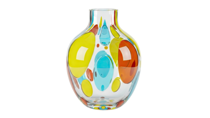 Colorful Polka Dot Glass Vase
