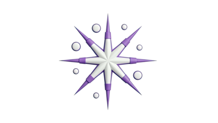 Abstract Starburst with Purple and White Elements