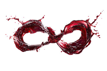 Red liquid splash forms infinity symbol