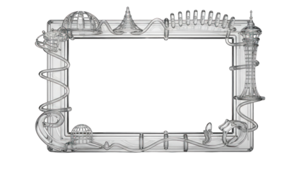 Ornate Glass Photo Frame with Scientific Apparatus Design