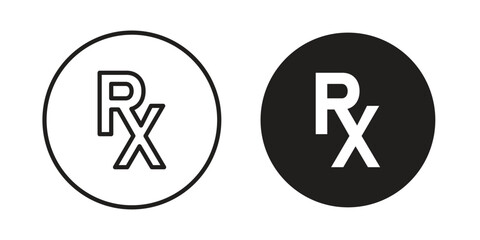RX icons on white background - editable stroke vector illustration for web and mobile
