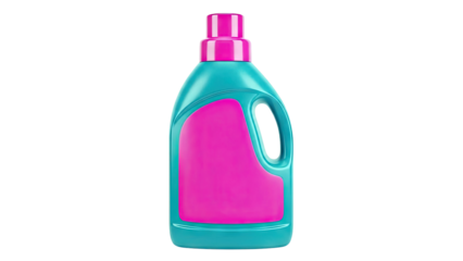 Teal and Pink Detergent Bottle with Handle