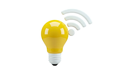 Smart bulb with WiFi signal icon