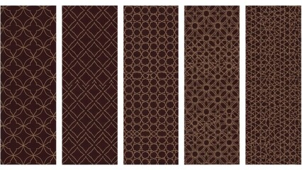 Collection of brown geometric patterns for design