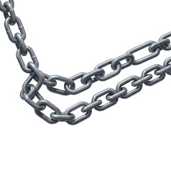 Obraz premium Closeup of heavy metal chains on white background