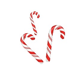 Two Candy Canes in a Heart Shape for Christmas