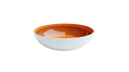 White bowl with orange interior