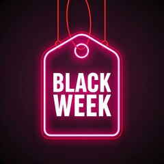 Neon Black Week Sign Promoting Sales Event