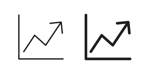 Stats icons on white background - editable stroke vector illustration for web and mobile