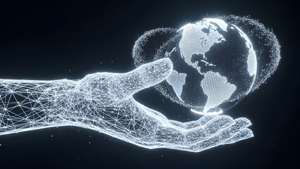 Global Network Connection In Hand Technology Digital Transformation World