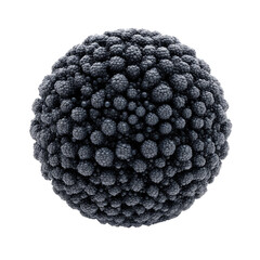 Textured sphere with small, clustered, fractal-like bumps