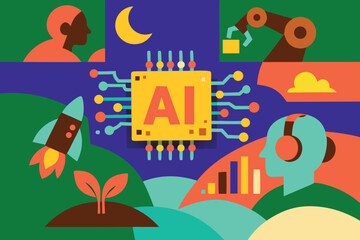 Naklejka premium Powering the Future with AI Chips