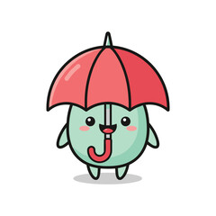 Cute Cartoon Character with Red Umbrella Illustration