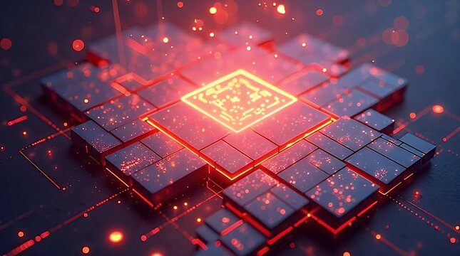 A futuristic abstract illustration of interconnected blocks and glowing nodes forming a decentralized structure, symbolizing a Web3 analyst profession, dark cyber aesthetic, neon accents, clean compos