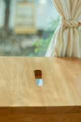 Wooden chair decorated inside the caf&eacute;