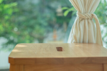 Wooden chair decorated inside the caf&eacute;