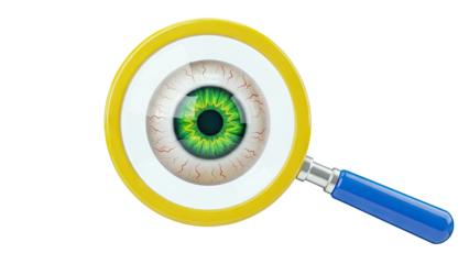 Magnifying Glass Over Green Eye