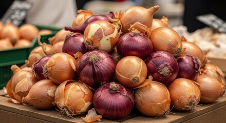 Obraz premium Pile of Fresh Onions.