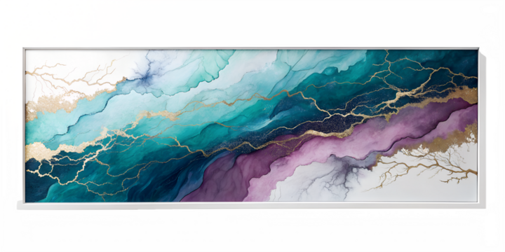 Abstract colorful marble pattern isolated on transparent background - Powered by Adobe