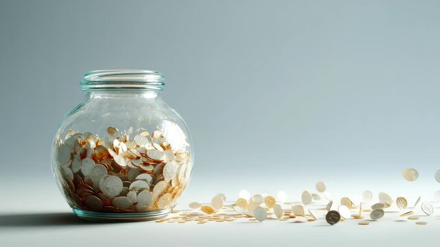 Coins jar inflation impact on saving money currency finance economy wealth investment cash