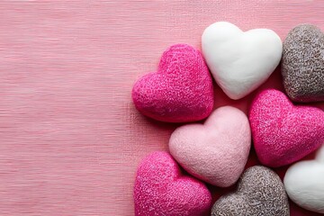Obraz premium image yields a smooth pastel pink, charming Valentine backdrop featuring hearts