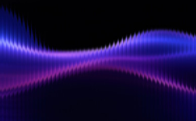 Colorful abstract wave with glowing gradient in blue and pink tones, contemporary, futuristic backdrop for digital art