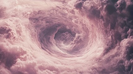 A Whimsical Pink Cloud Vortex in the Sky