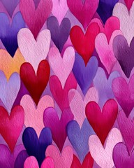 Valentine's Day background featuring a seamless hearts pattern