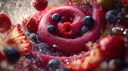Vibrant Berry Smoothie Splash Close-up