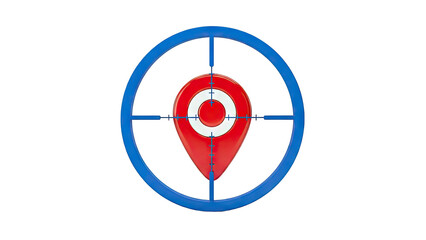 Targeted Location Pin in Crosshairs