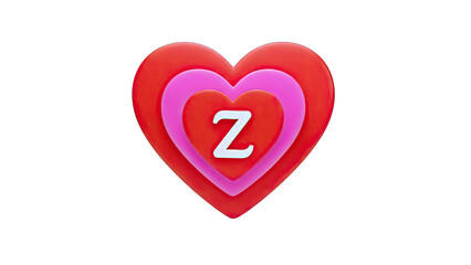 Layered Hearts with Letter Z