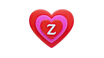 Layered Hearts with Letter Z