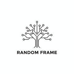 Obraz premium Digital Circuit Tree Tech Logo Design