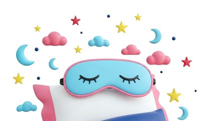 3D Render of Sleeping Mask with Celestial Elements